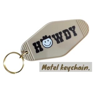 Cute motel keychain.